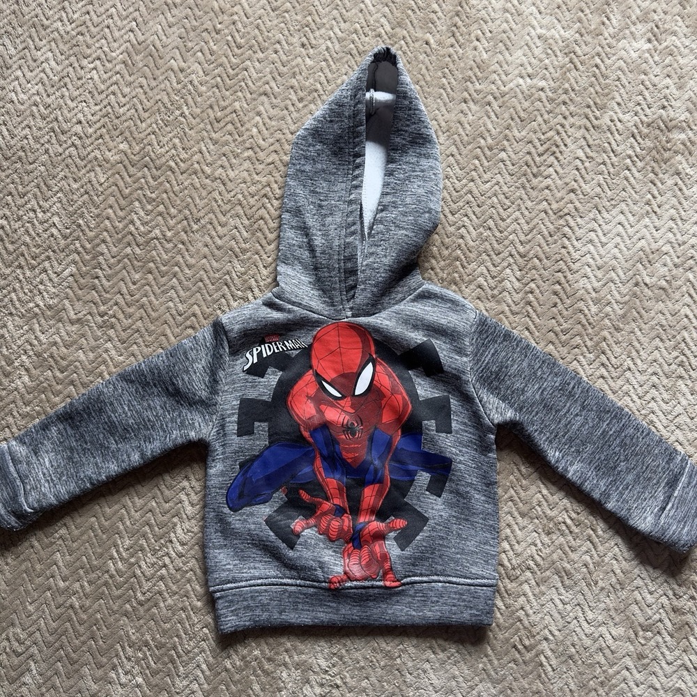 Marvel Spider-Man Hoodie Pullover Sweatshirt  Boy Youth Toddler Sz 2T Spiderman